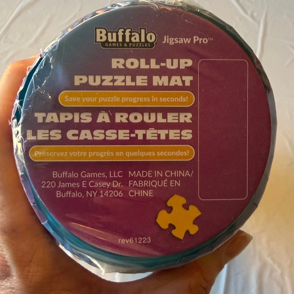 Roll-Up Puzzle Mat in Blue - Puzzle Saver